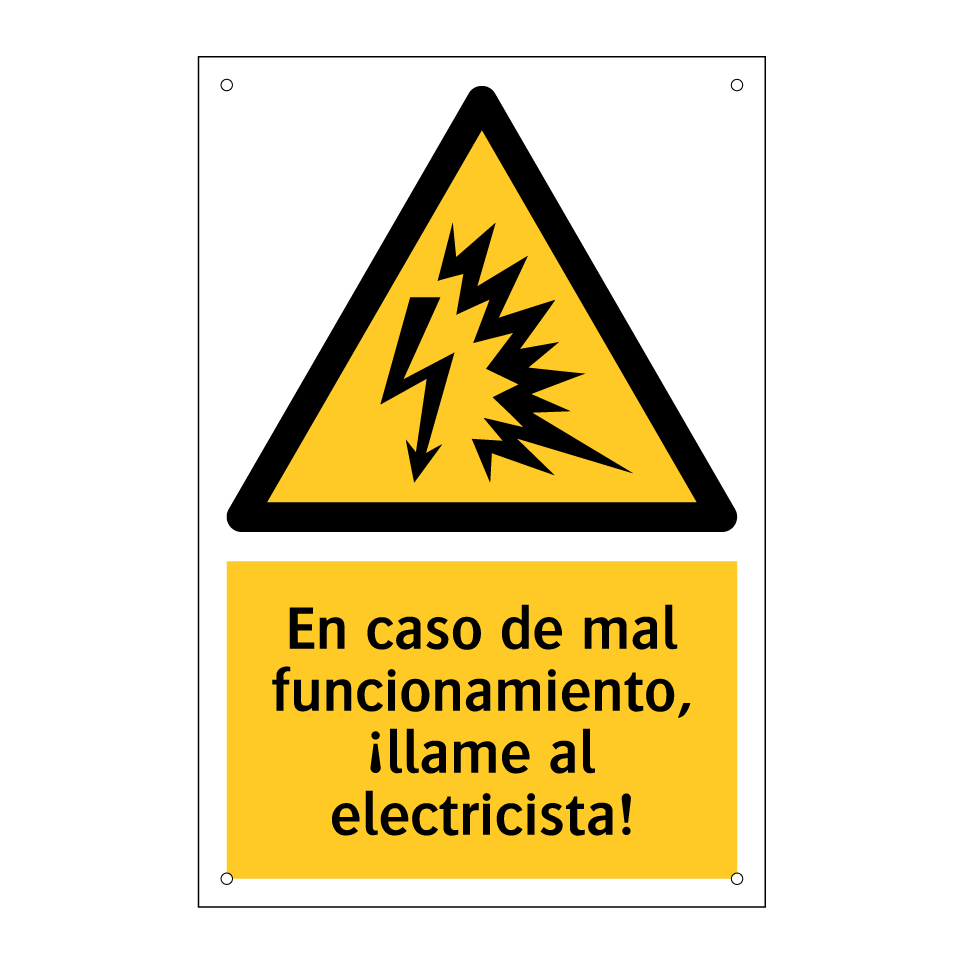 En caso de mal funcionamiento, ¡llame al electricista!