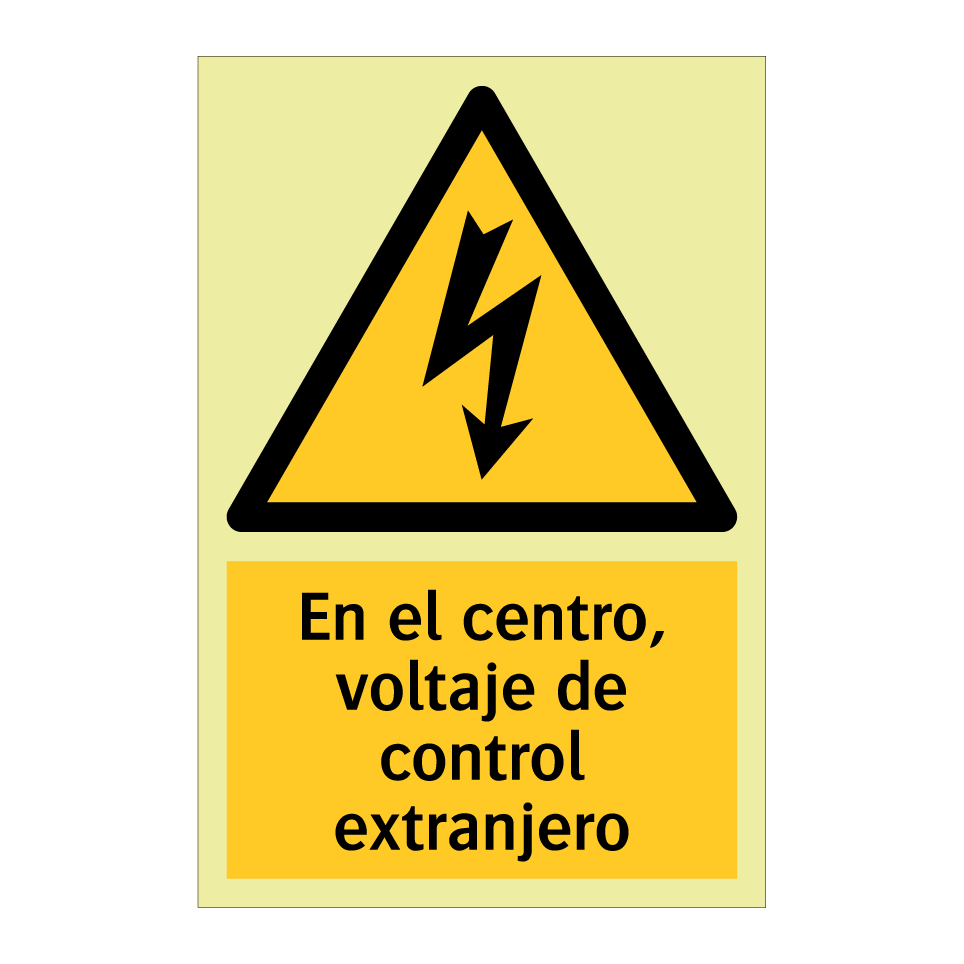 En el centro, voltaje de control extranjero