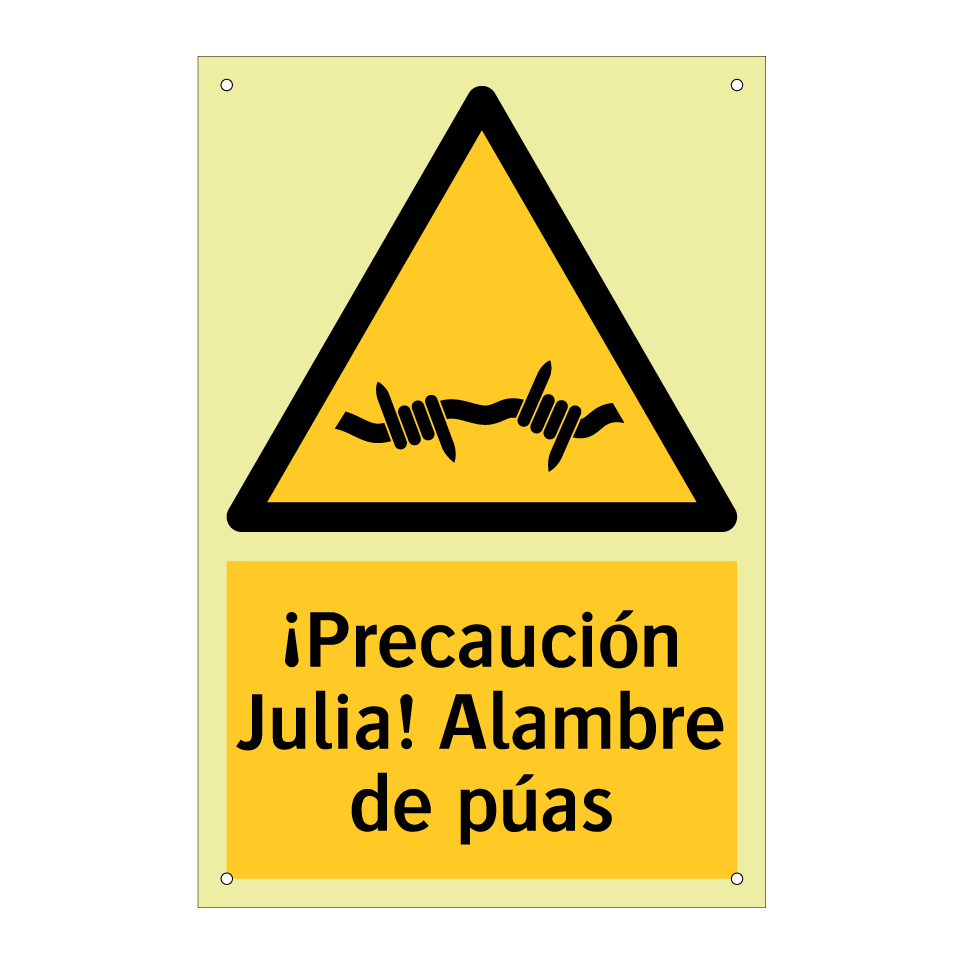 ¡Precaución Julia! Alambre de púas