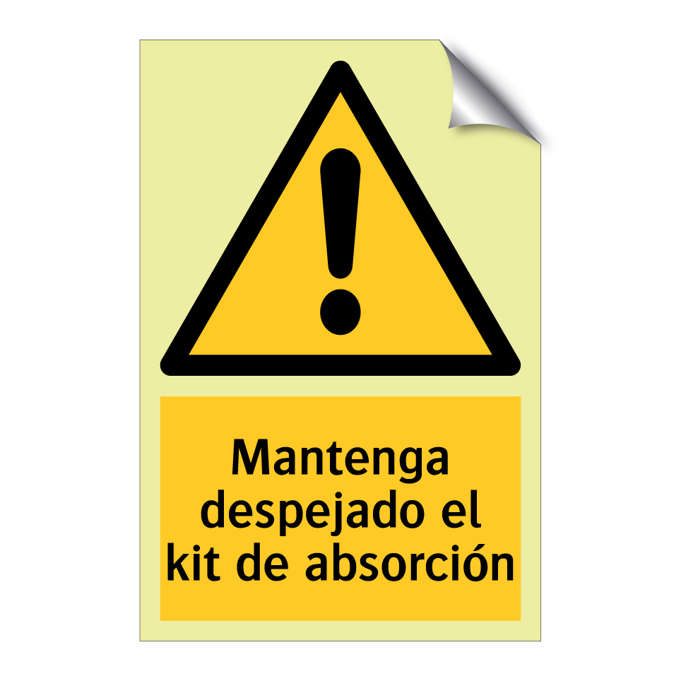 Mantenga despejado el kit de absorción