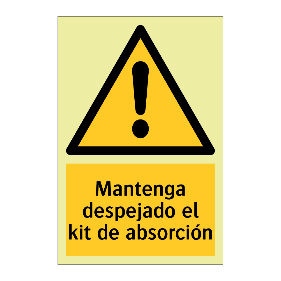 Mantenga despejado el kit de absorción