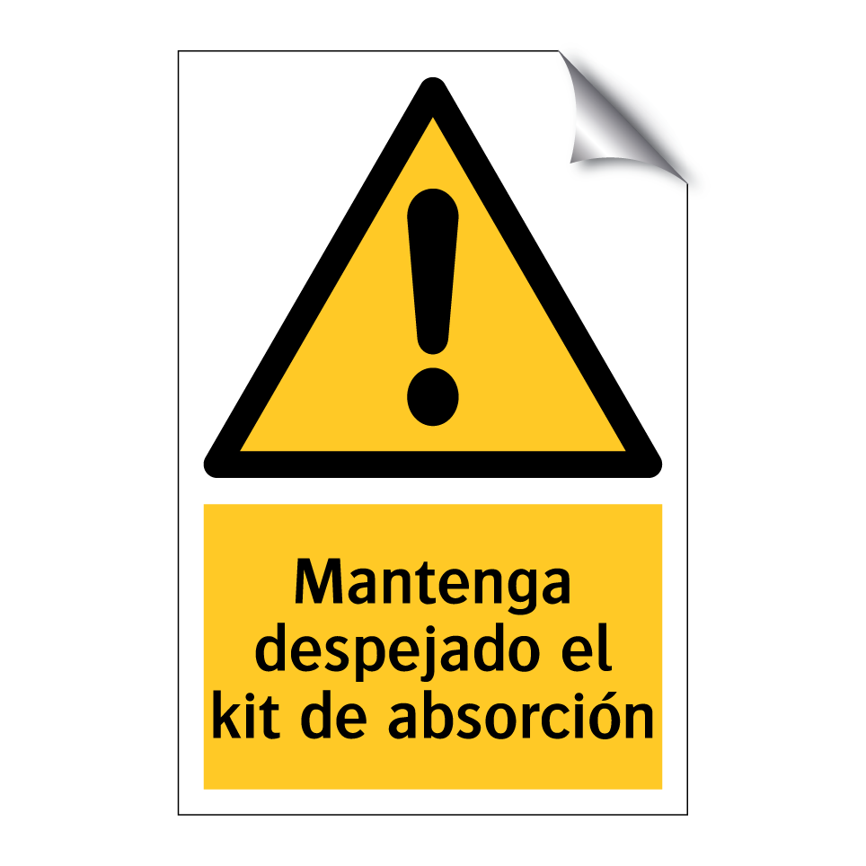 Mantenga despejado el kit de absorción