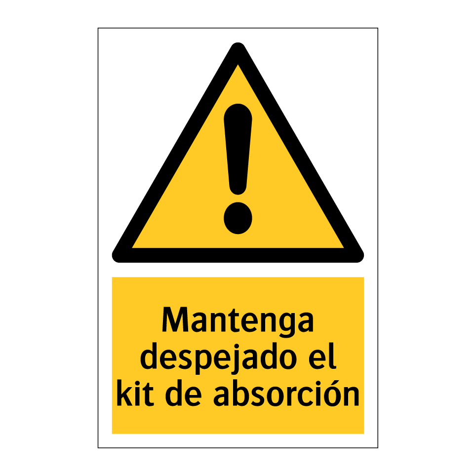 Mantenga despejado el kit de absorción