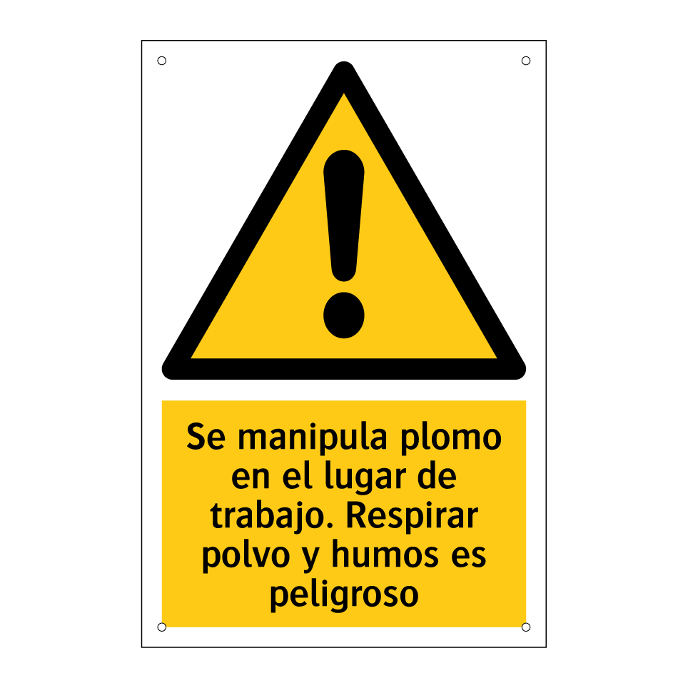 Se manipula plomo en el lugar de trabajo. Respirar polvo y humos es peligroso