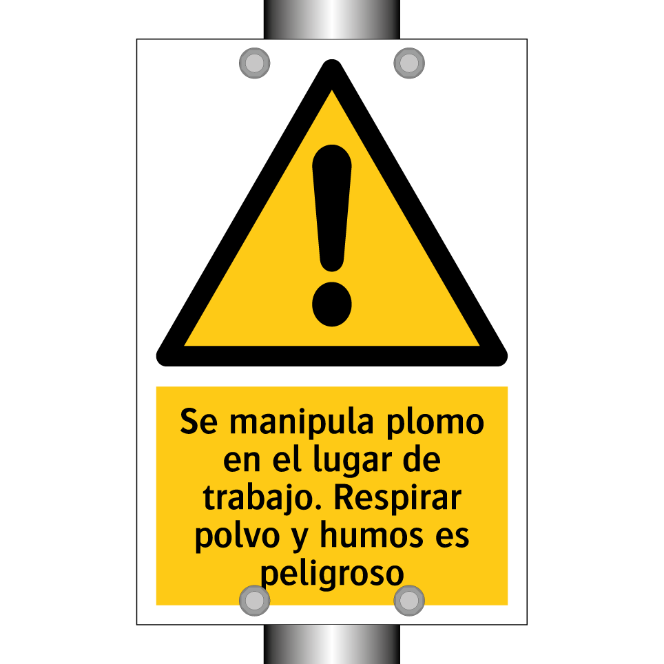 Se manipula plomo en el lugar de trabajo. Respirar polvo y humos es peligroso