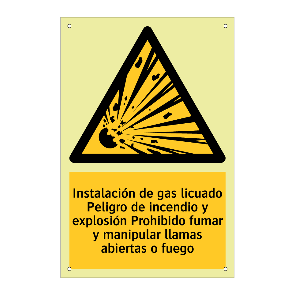 Instalación de gas licuado Peligro de incendio y explosión Prohibido fumar y manipular llamas abiertas o fuego