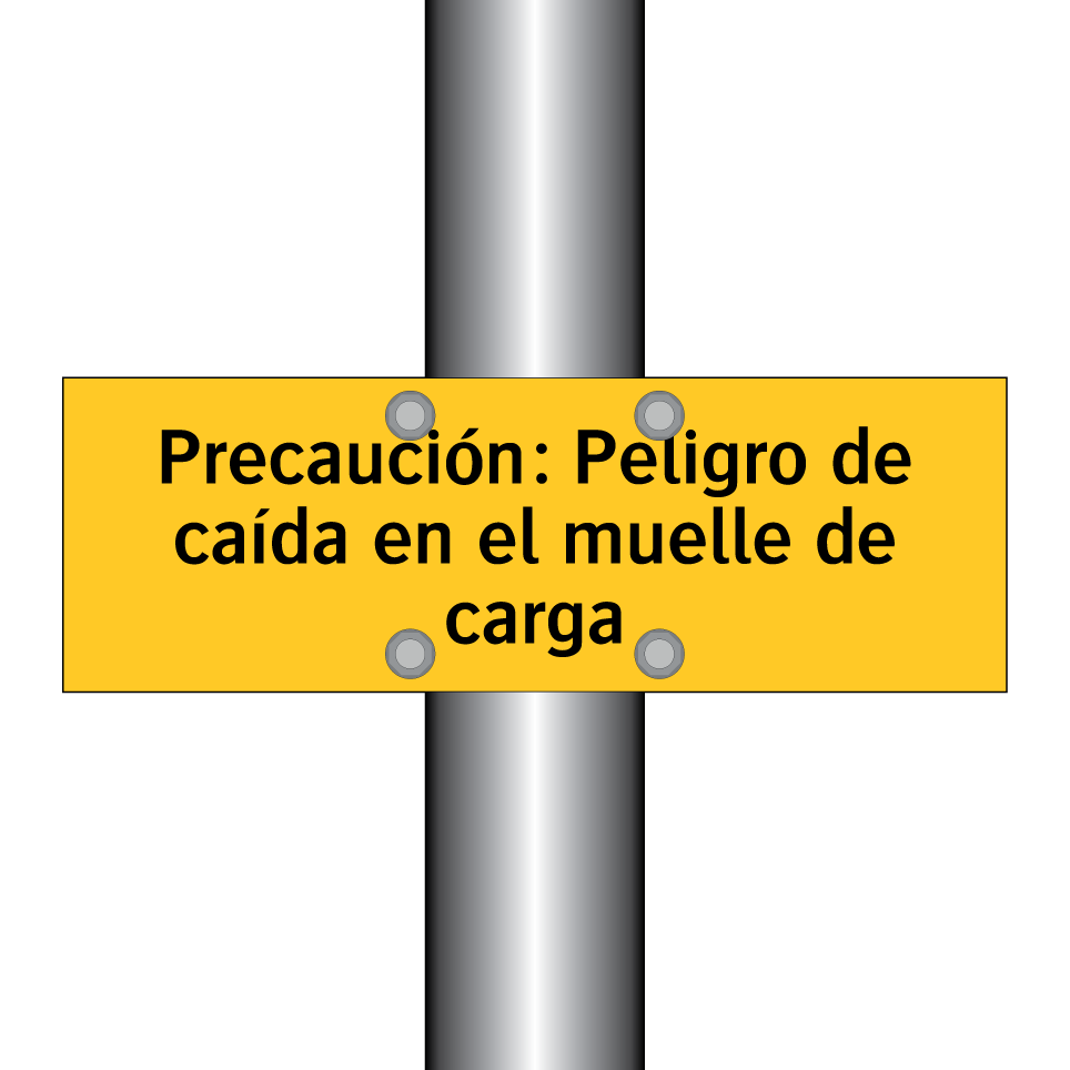 Precaución: Peligro de caída en el muelle de carga