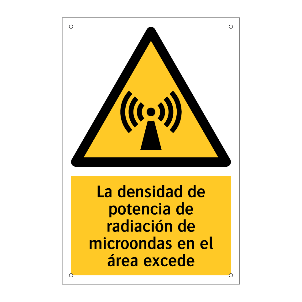 La densidad de potencia de radiación de microondas en el área excede