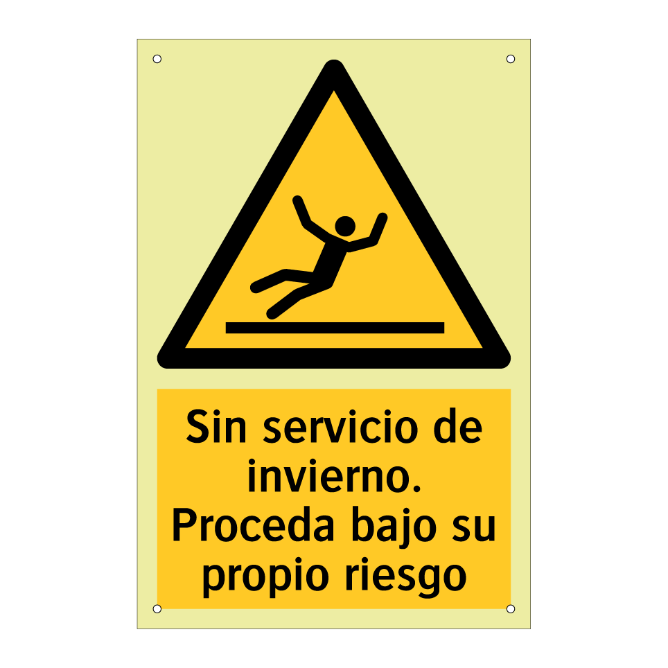 Sin servicio de invierno. Proceda bajo su propio riesgo