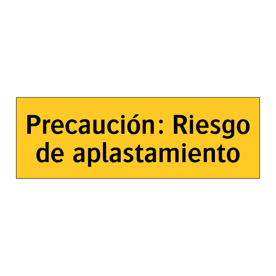 Precaución: Riesgo de aplastamiento