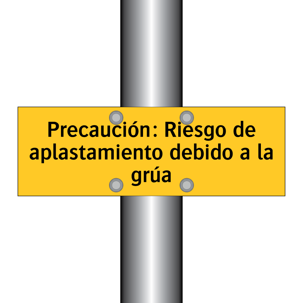 Precaución: Riesgo de aplastamiento debido a la grúa