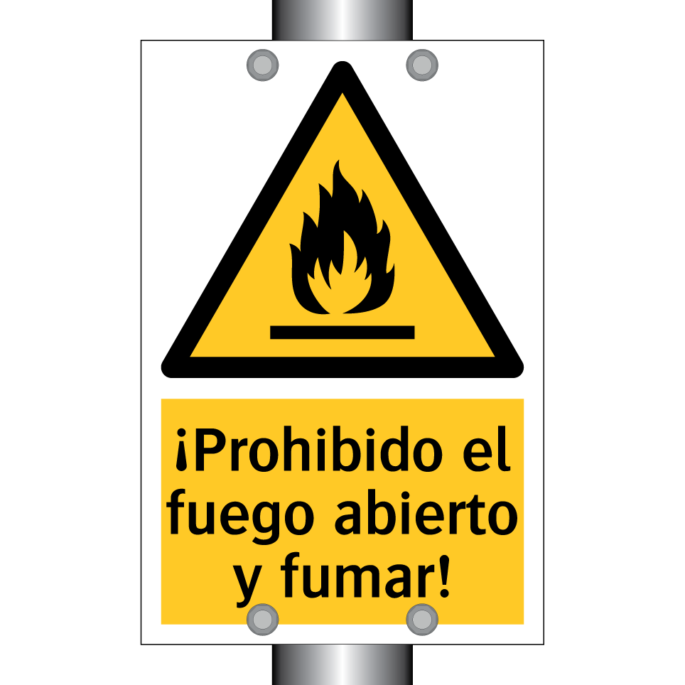 ¡Prohibido el fuego abierto y fumar!