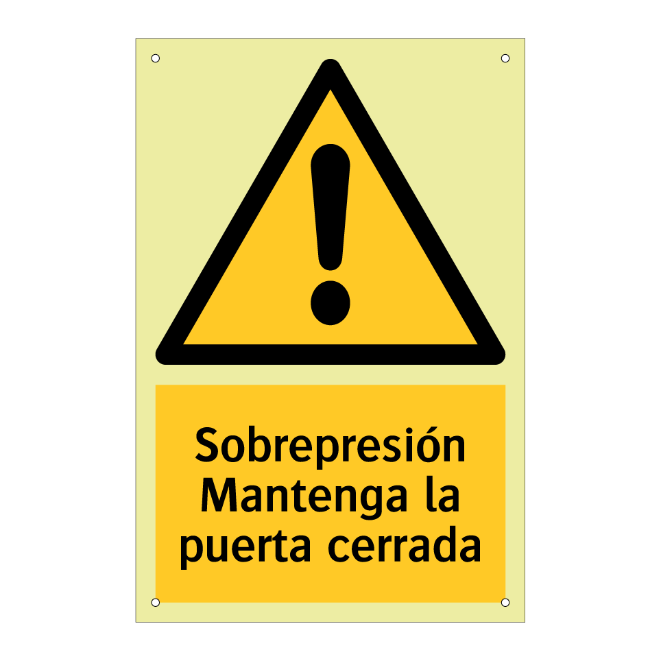 Sobrepresión Mantenga la puerta cerrada