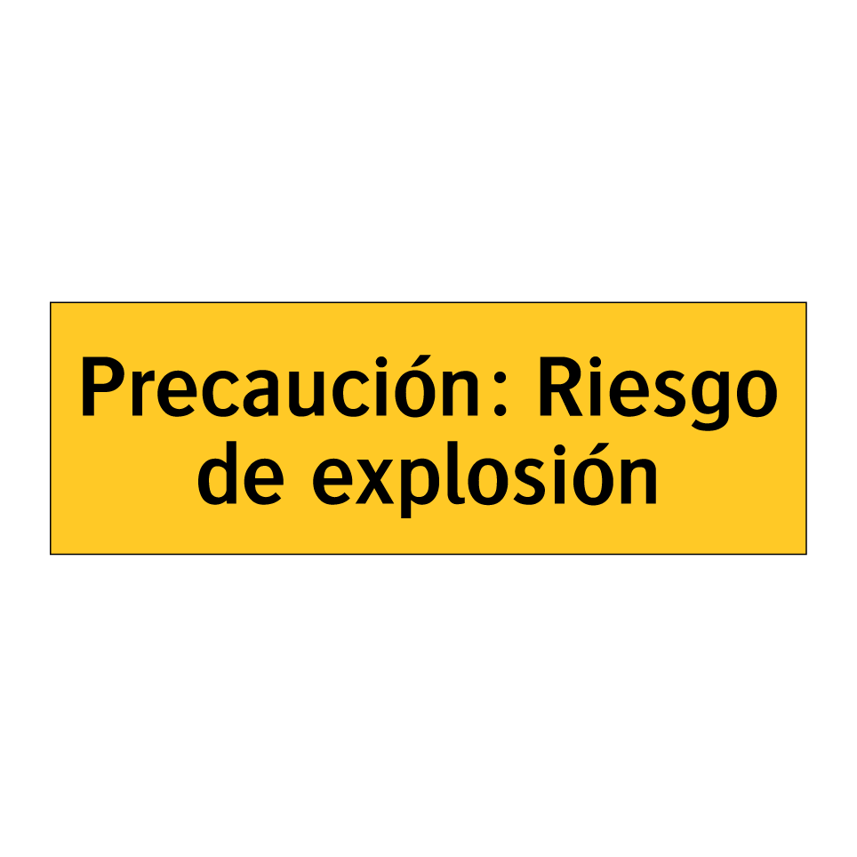 Precaución: Riesgo de explosión