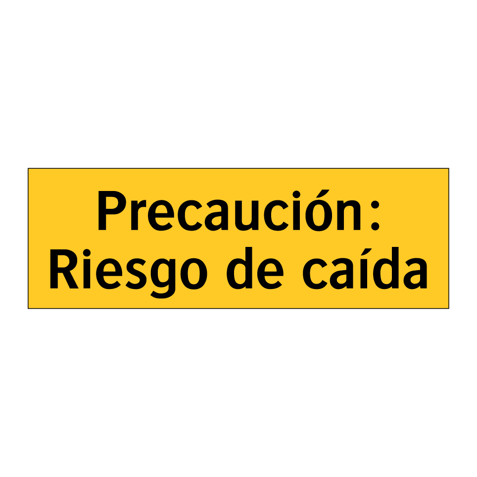 Precaución: Riesgo de caída