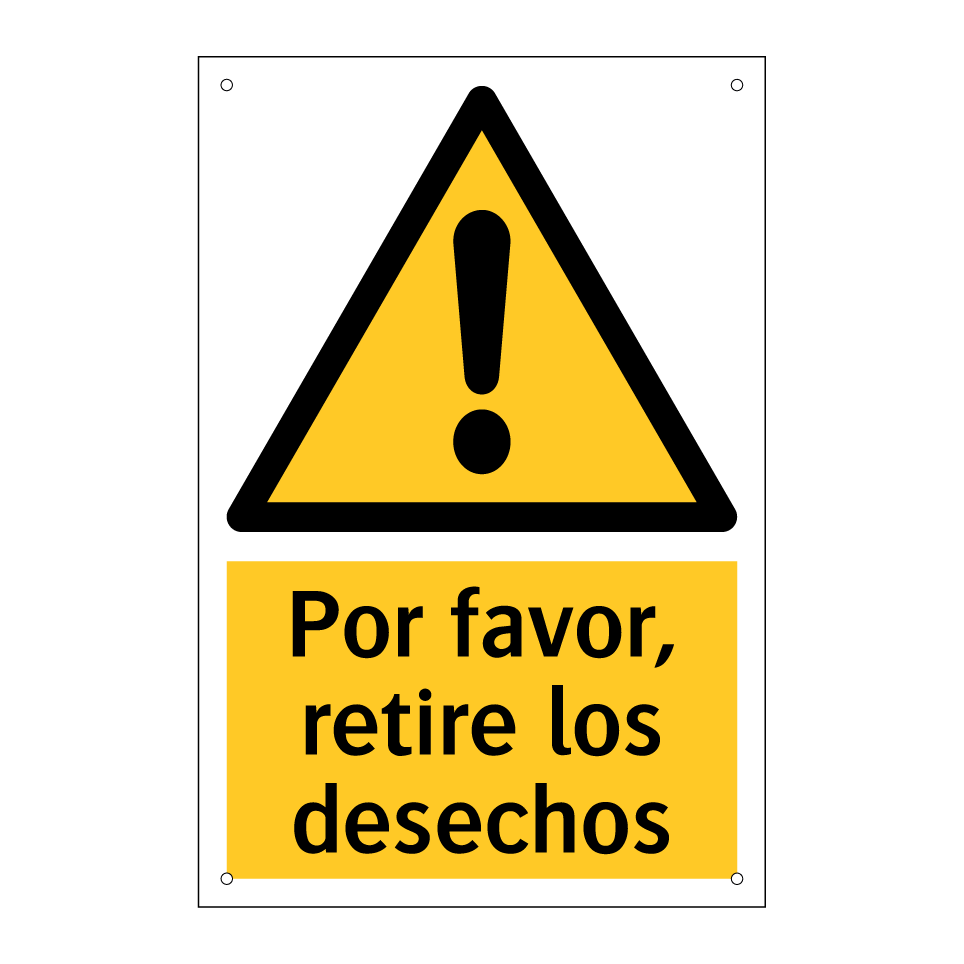 Por favor, retire los desechos