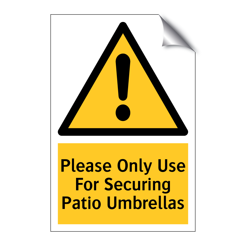 Please Only Use For Securing Patio Umbrellas