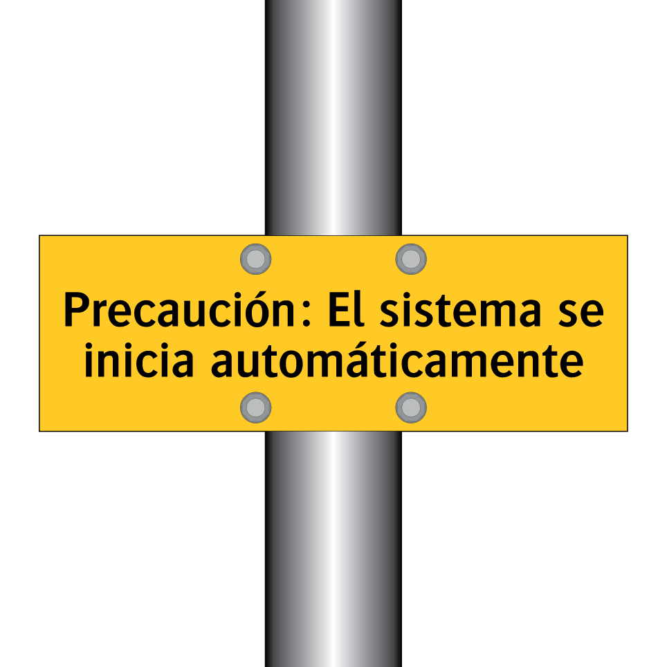 Precaución: El sistema se inicia automáticamente