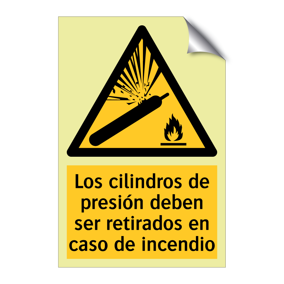 Los cilindros de presión deben ser retirados en caso de incendio