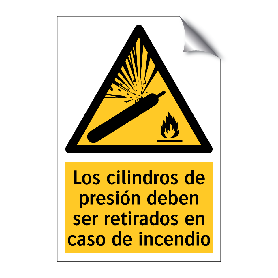 Los cilindros de presión deben ser retirados en caso de incendio