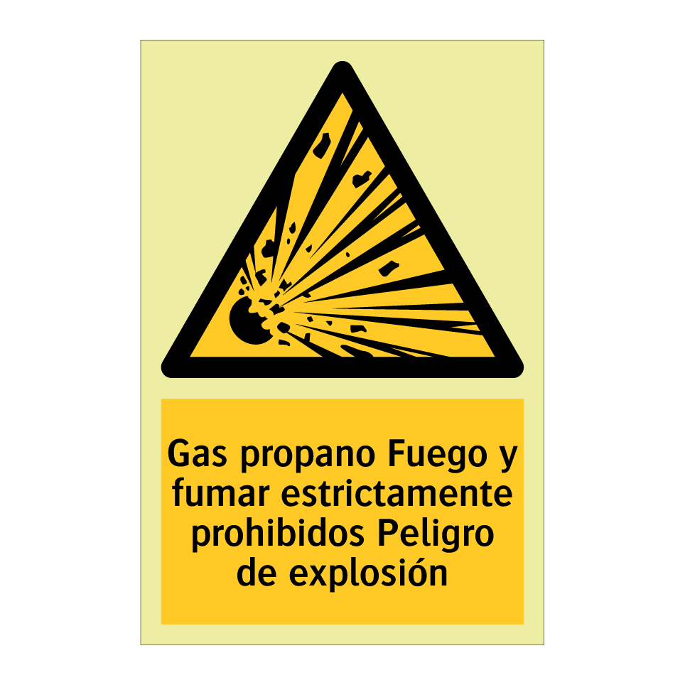 Gas propano Fuego y fumar estrictamente prohibidos Peligro de explosión