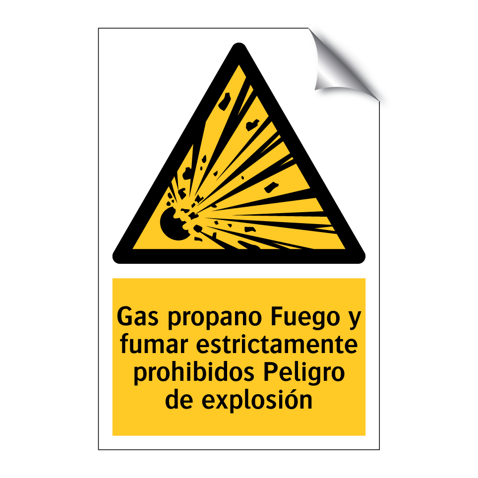 Gas propano Fuego y fumar estrictamente prohibidos Peligro de explosión