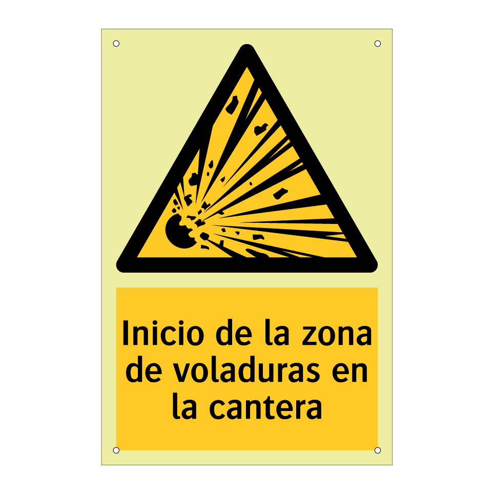 Inicio de la zona de voladuras en la cantera