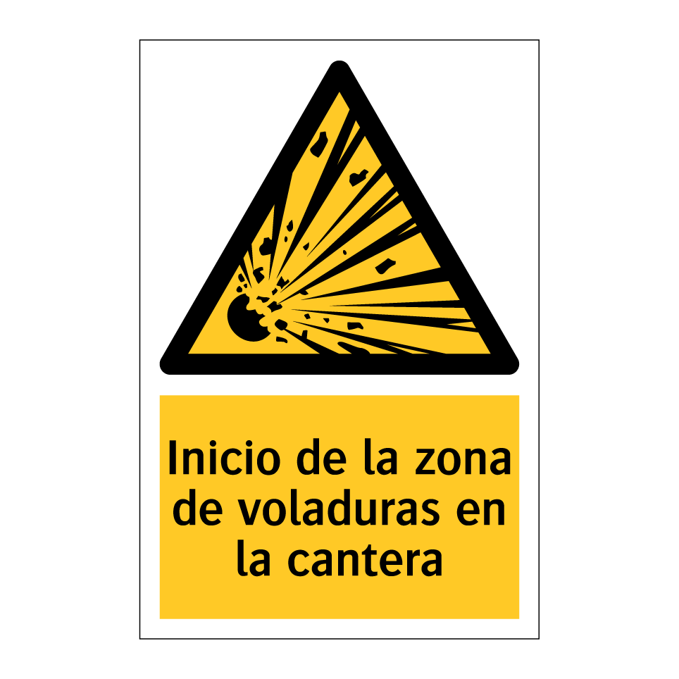 Inicio de la zona de voladuras en la cantera
