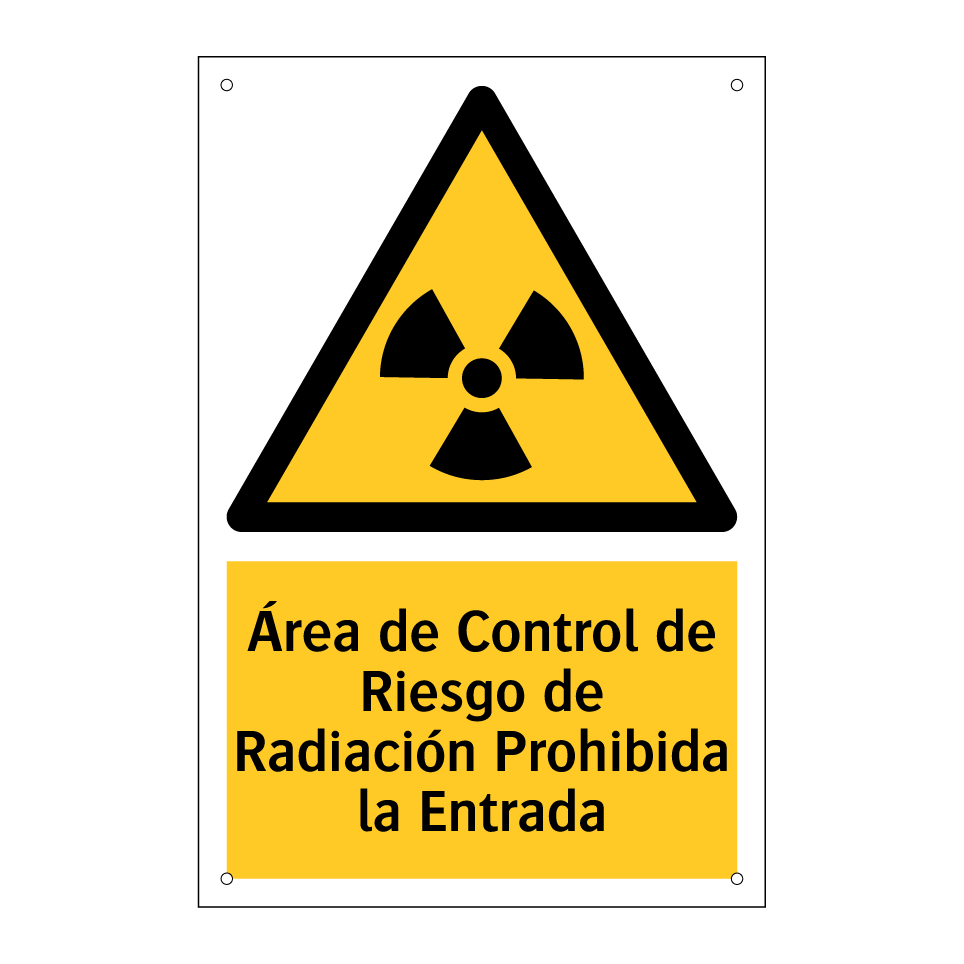 Área de Control de Riesgo de Radiación Prohibida la Entrada