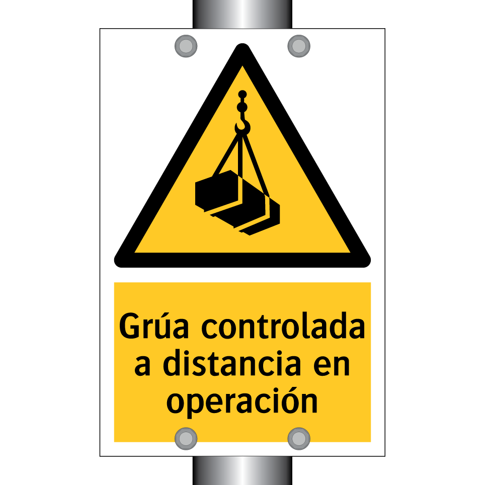 Grúa controlada a distancia en operación