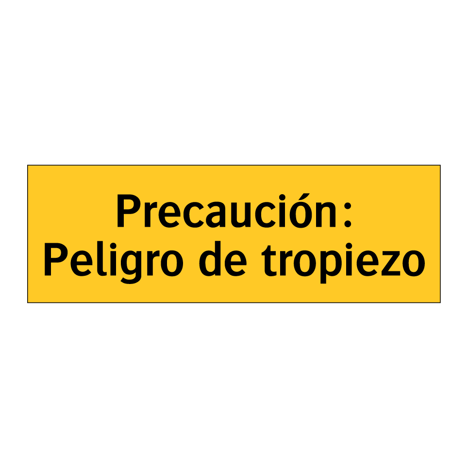 Precaución: Peligro de tropiezo