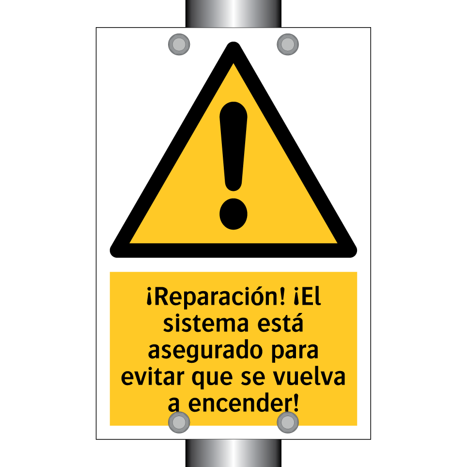 ¡Reparación! ¡El sistema está asegurado para evitar que se vuelva a encender!