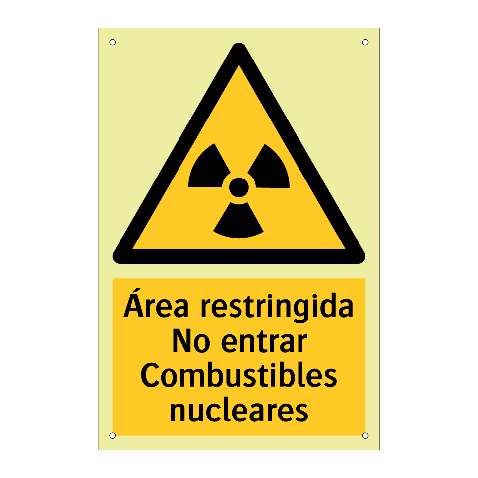 Área restringida No entrar Combustibles nucleares