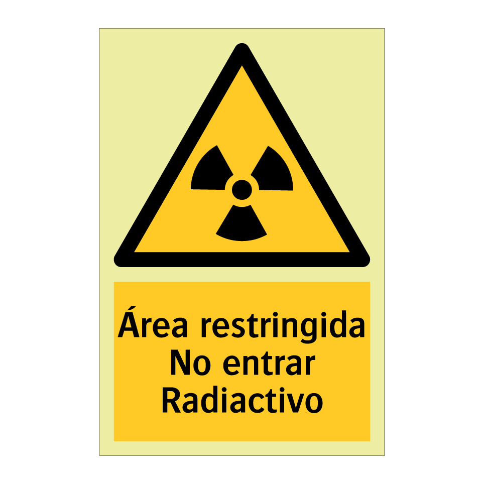 Área restringida No entrar Radiactivo