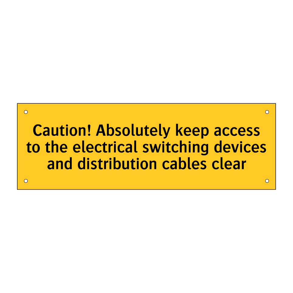 Caution! Absolutely keep access to the electrical switching devices and distribution cables clear