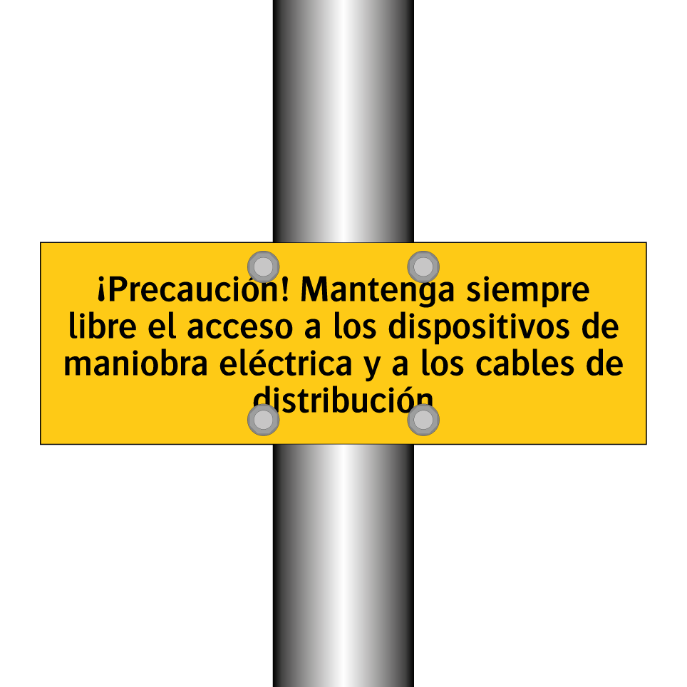 ¡Precaución! Mantenga siempre libre el acceso a los dispositivos de maniobra eléctrica y a los cables de distribución