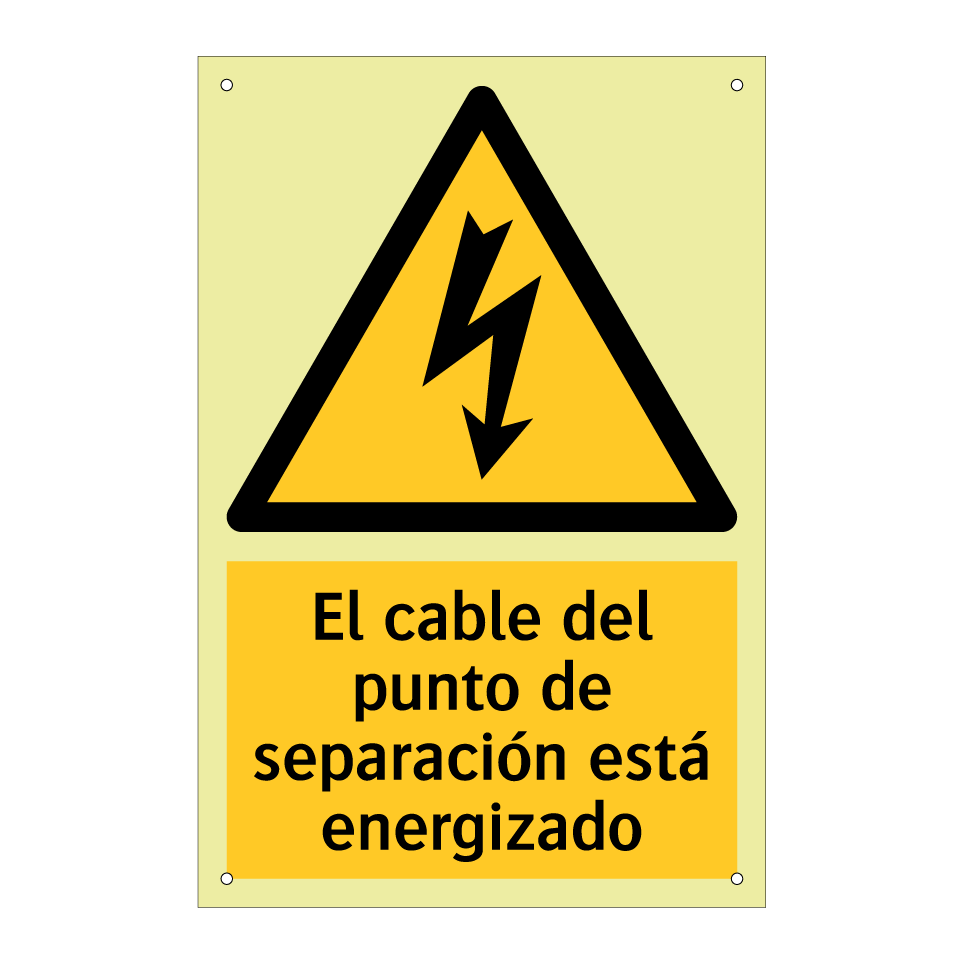 El cable del punto de separación está energizado