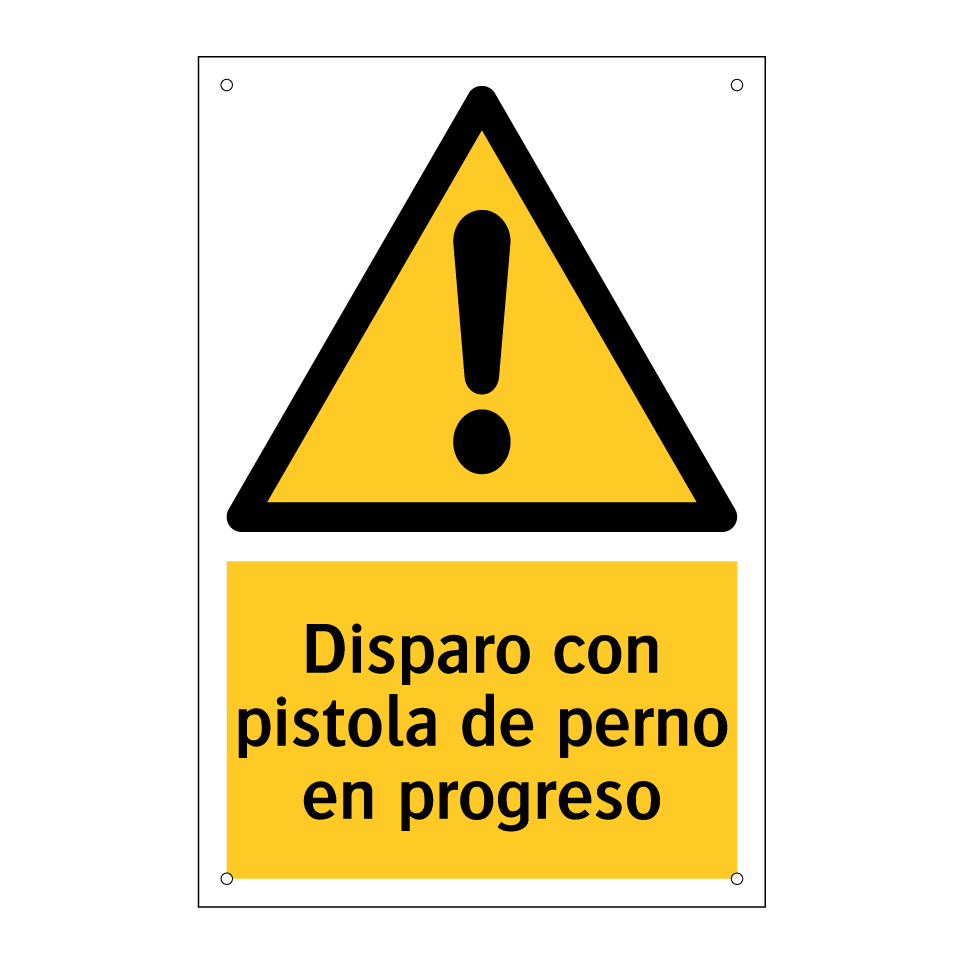 Disparo con pistola de perno en progreso