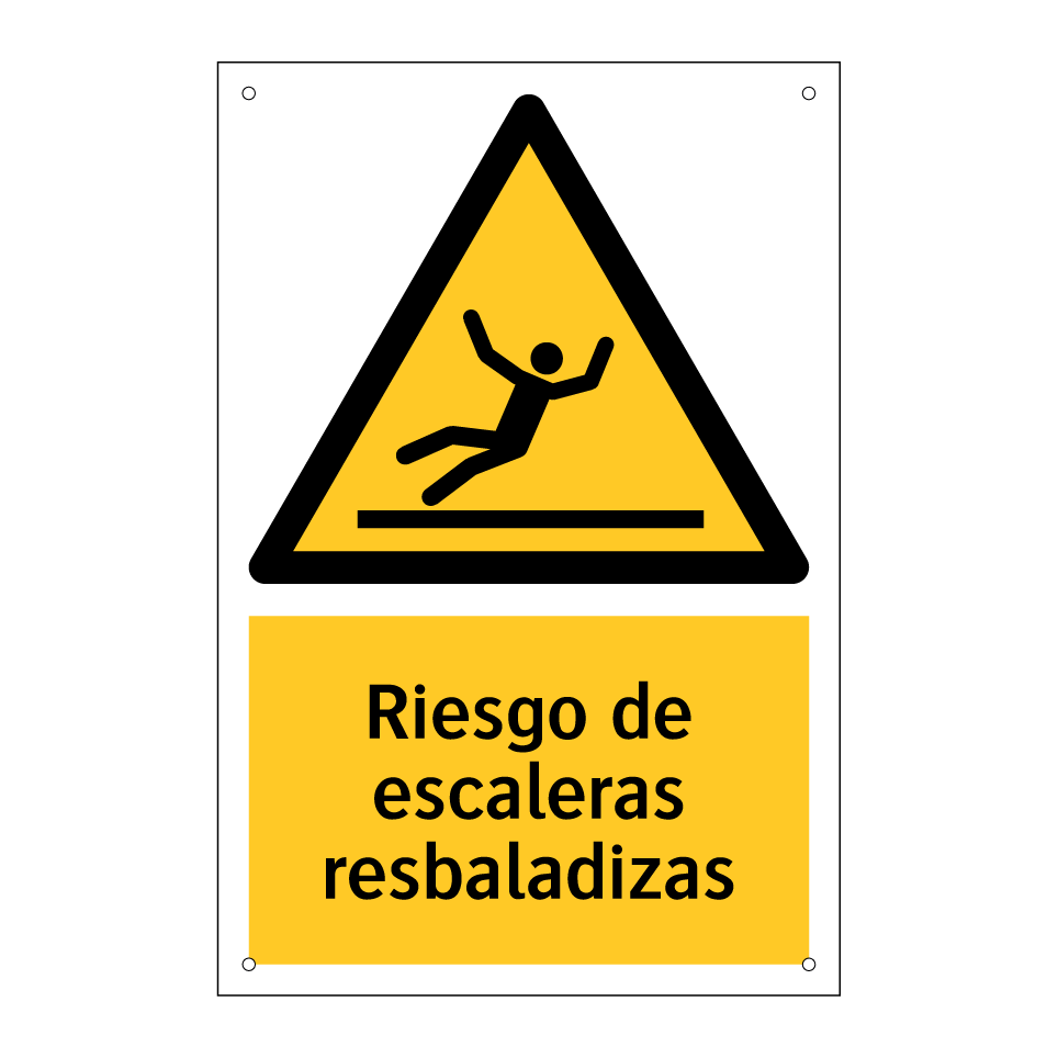 Riesgo de escaleras resbaladizas