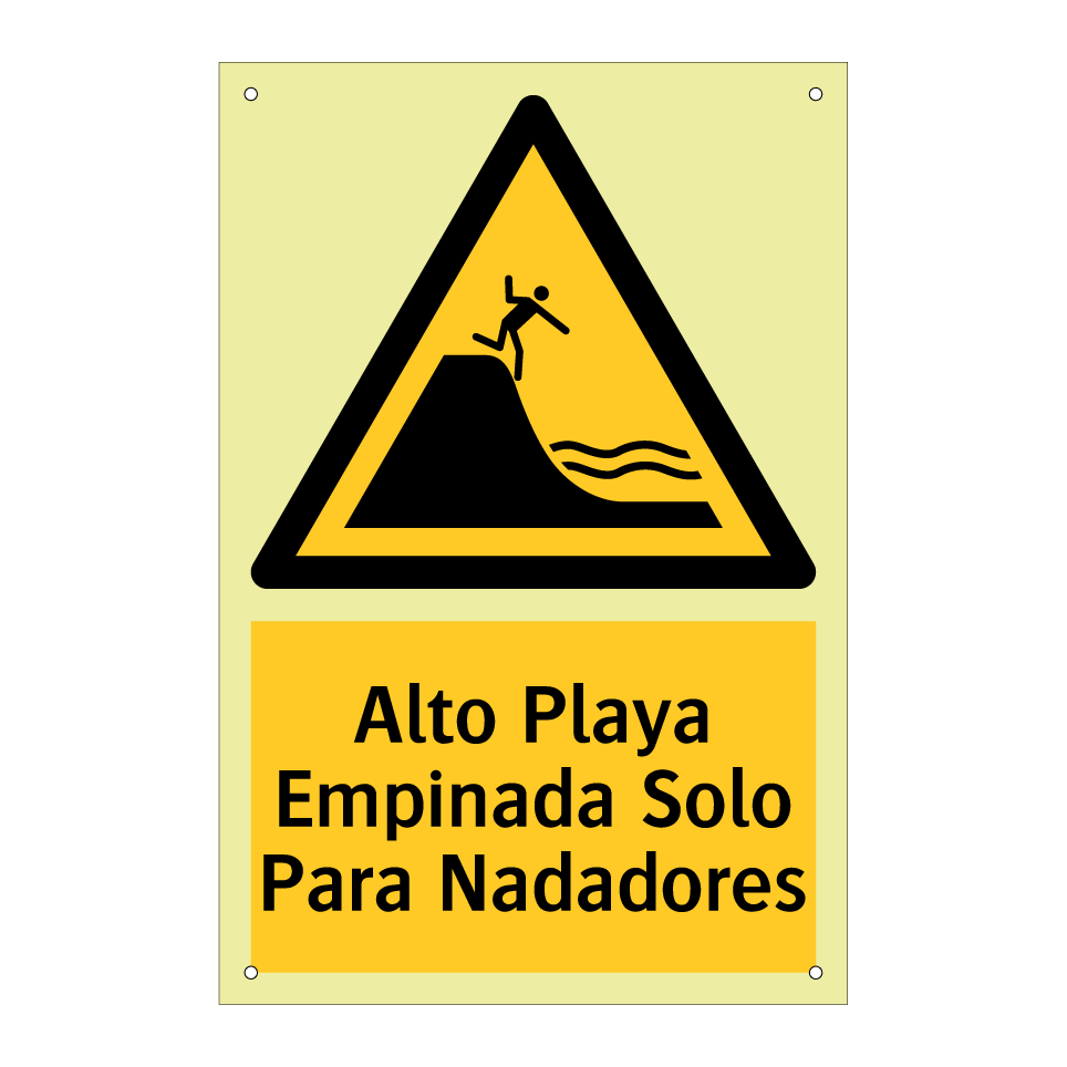Alto Playa Empinada Solo Para Nadadores