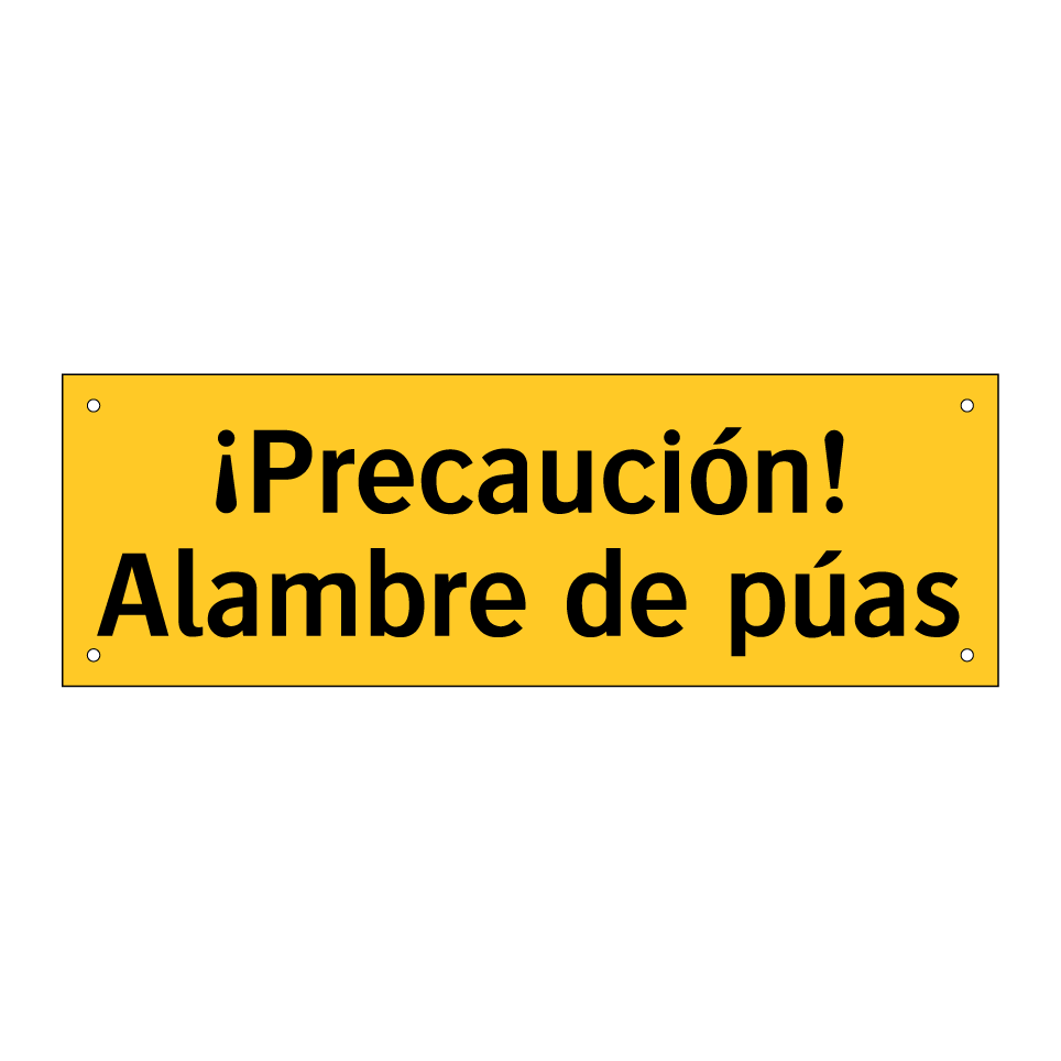 ¡Precaución! Alambre de púas