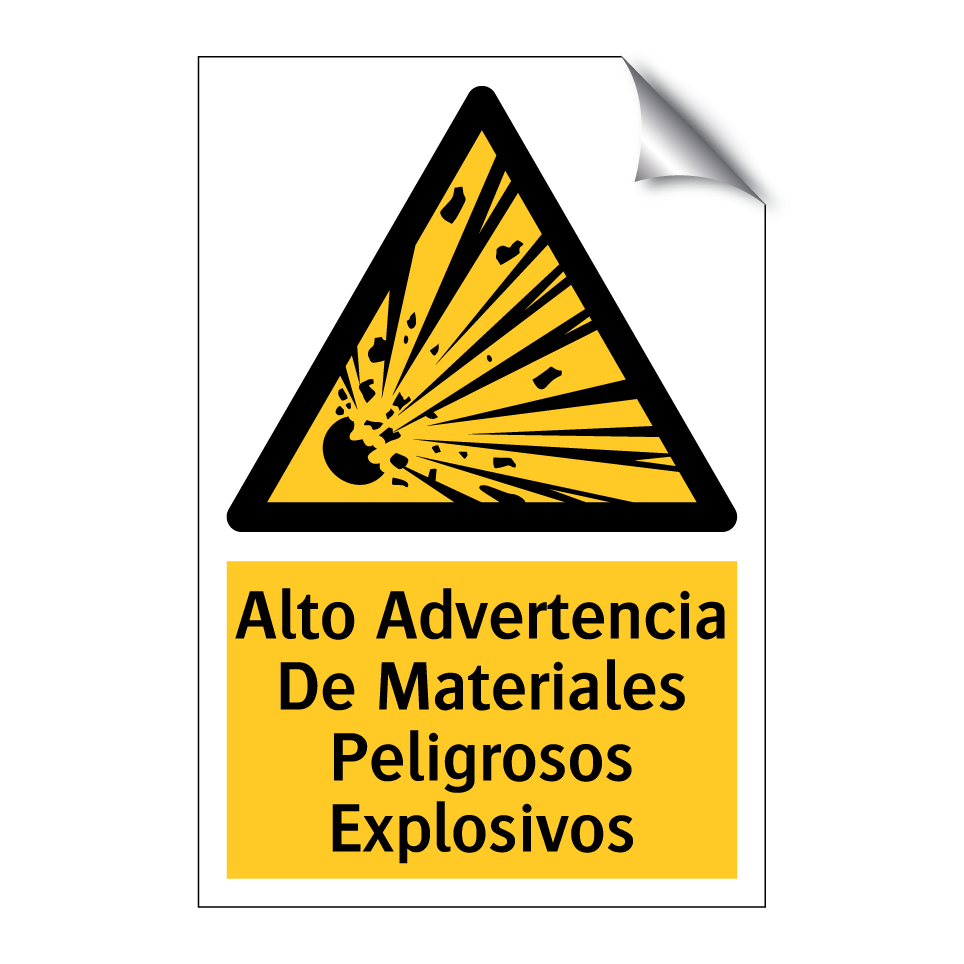 Alto Advertencia De Materiales Peligrosos Explosivos