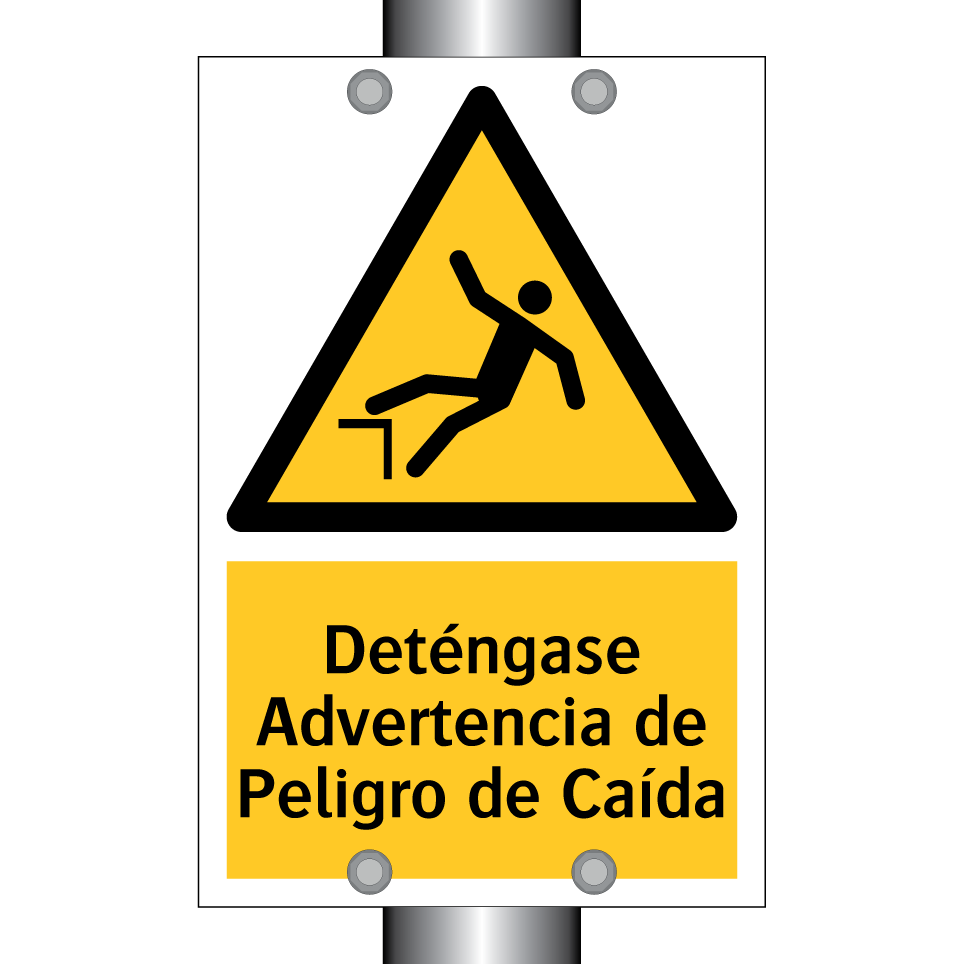 Deténgase Advertencia de Peligro de Caída