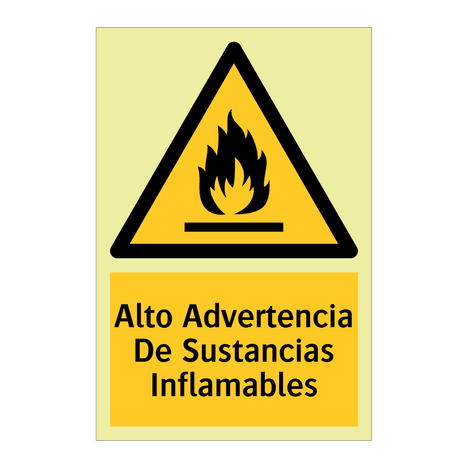 Alto Advertencia De Sustancias Inflamables