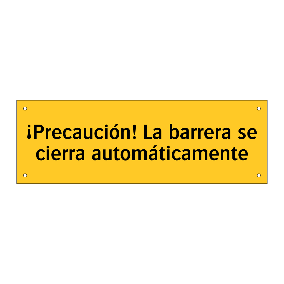 ¡Precaución! La barrera se cierra automáticamente