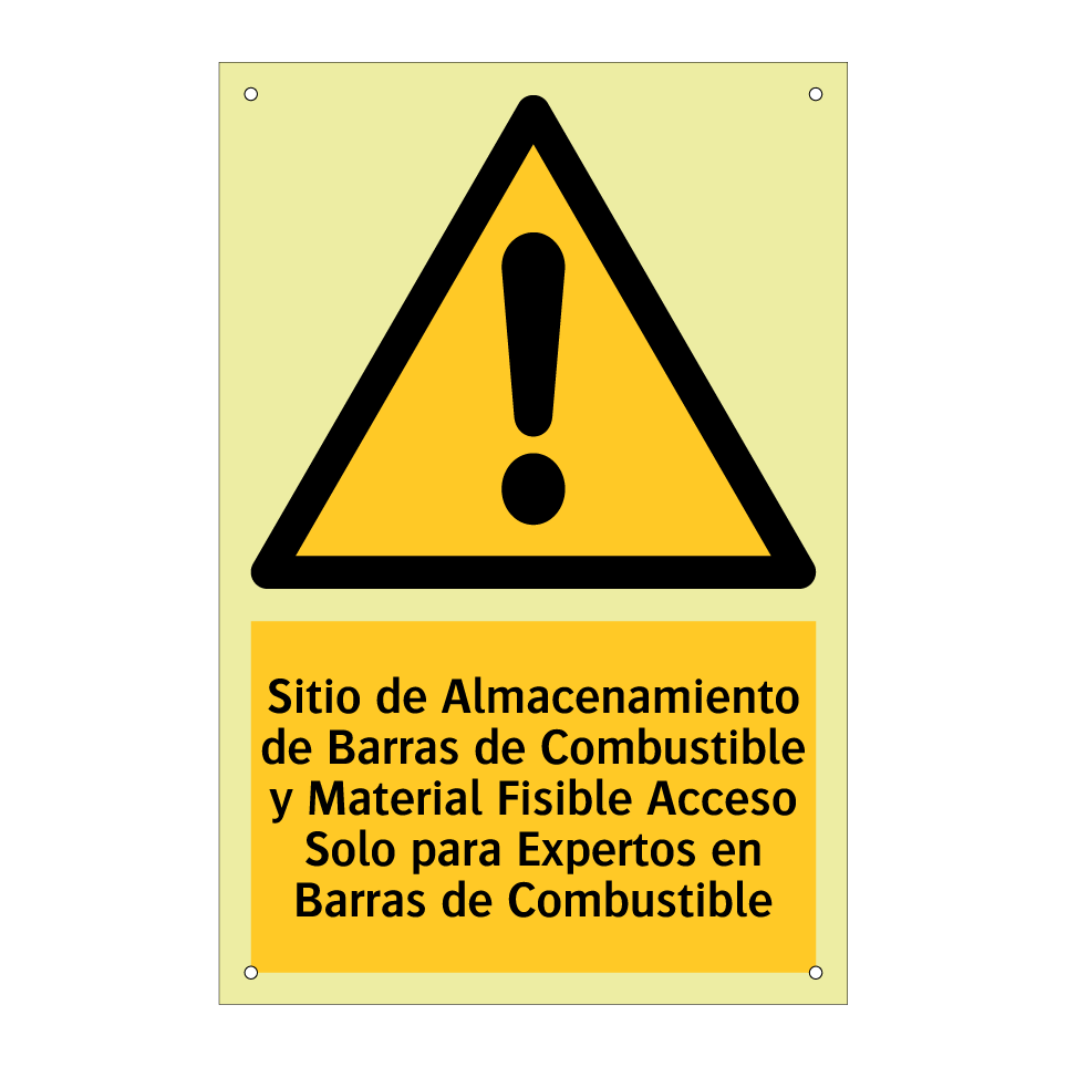 Sitio de Almacenamiento de Barras de Combustible y Material Fisible Acceso Solo para Expertos en Barras de Combustible