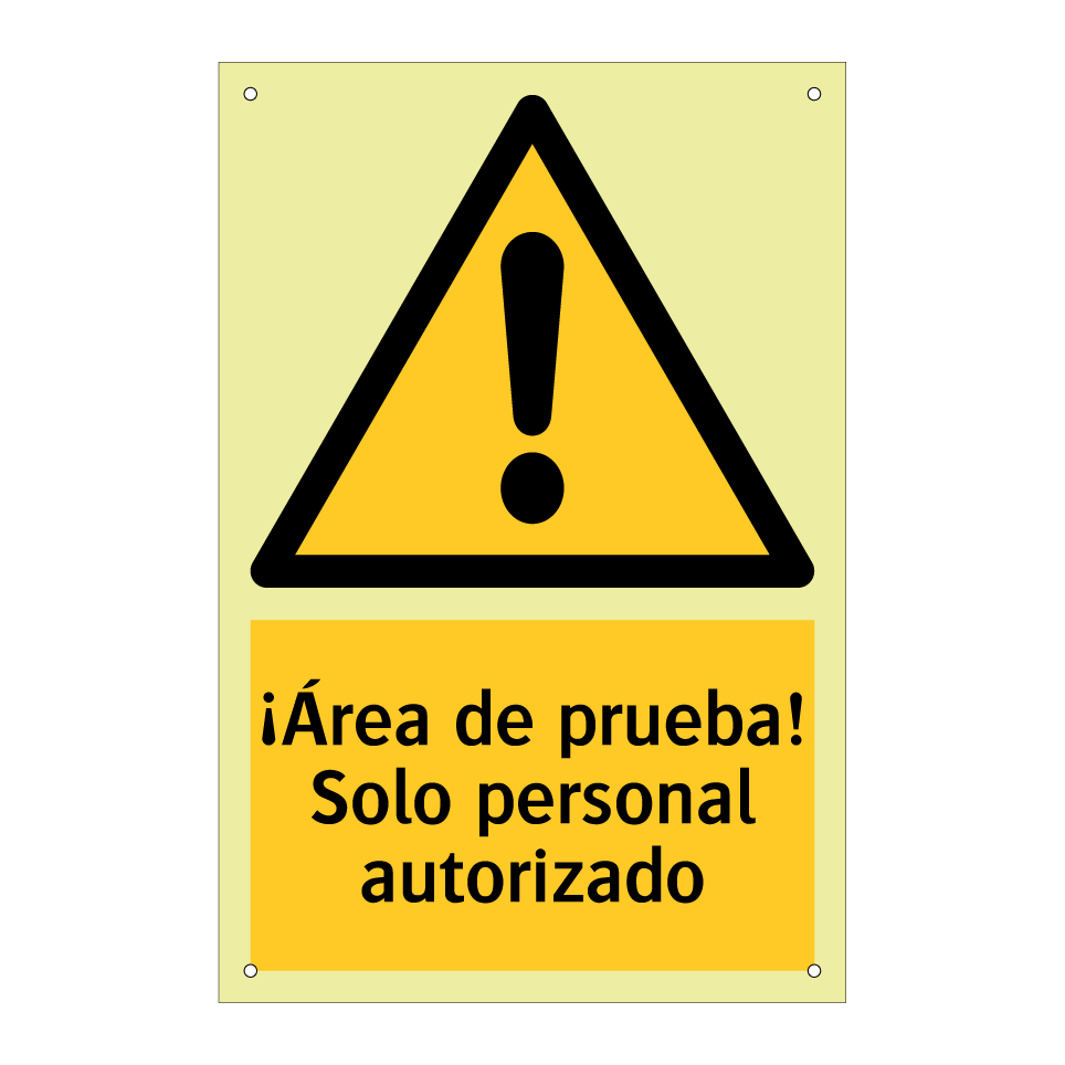 ¡Área de prueba! Solo personal autorizado