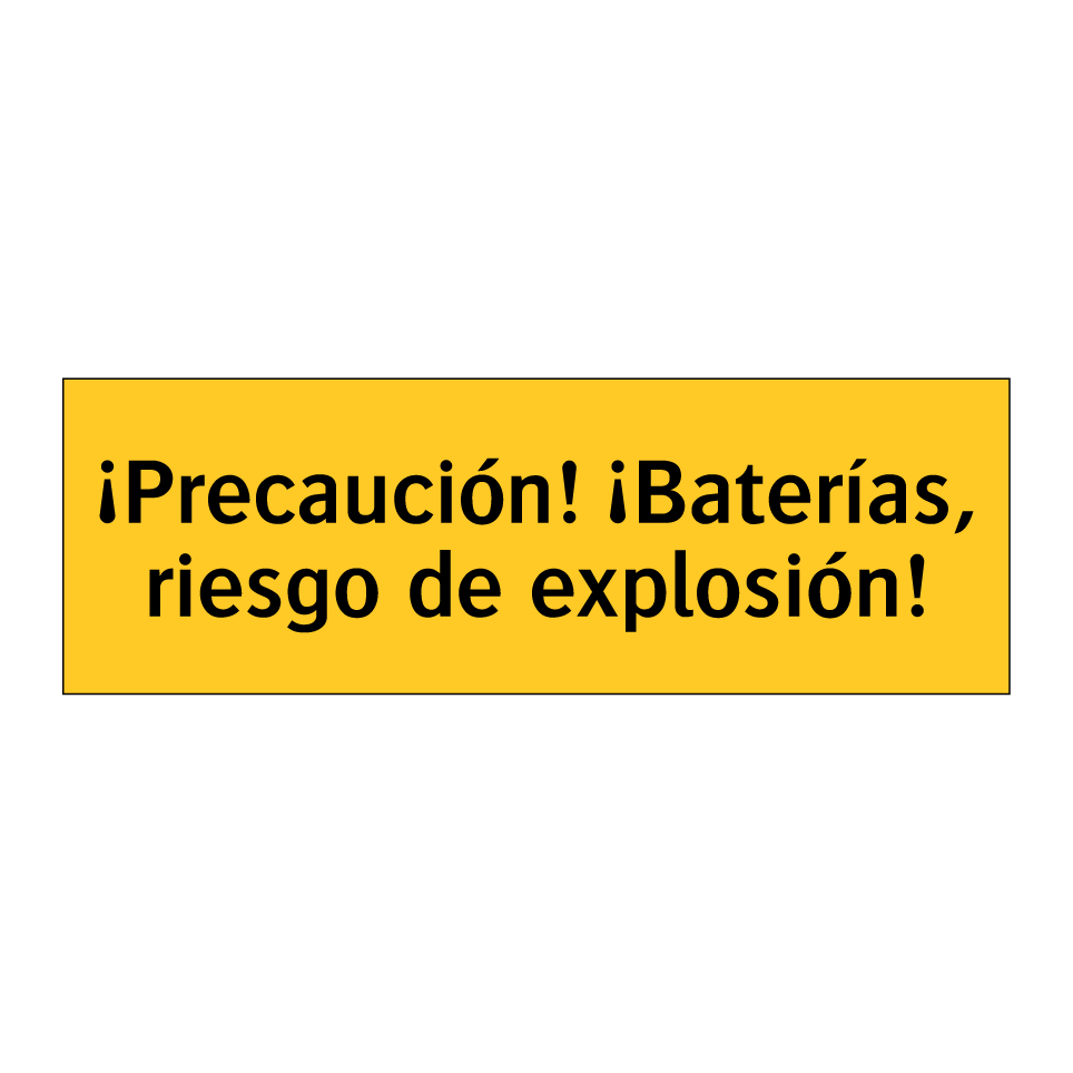 ¡Precaución! ¡Baterías, riesgo de explosión!
