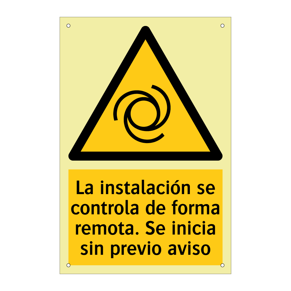 La instalación se controla de forma remota. Se inicia sin previo aviso