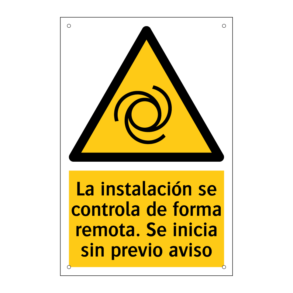 La instalación se controla de forma remota. Se inicia sin previo aviso